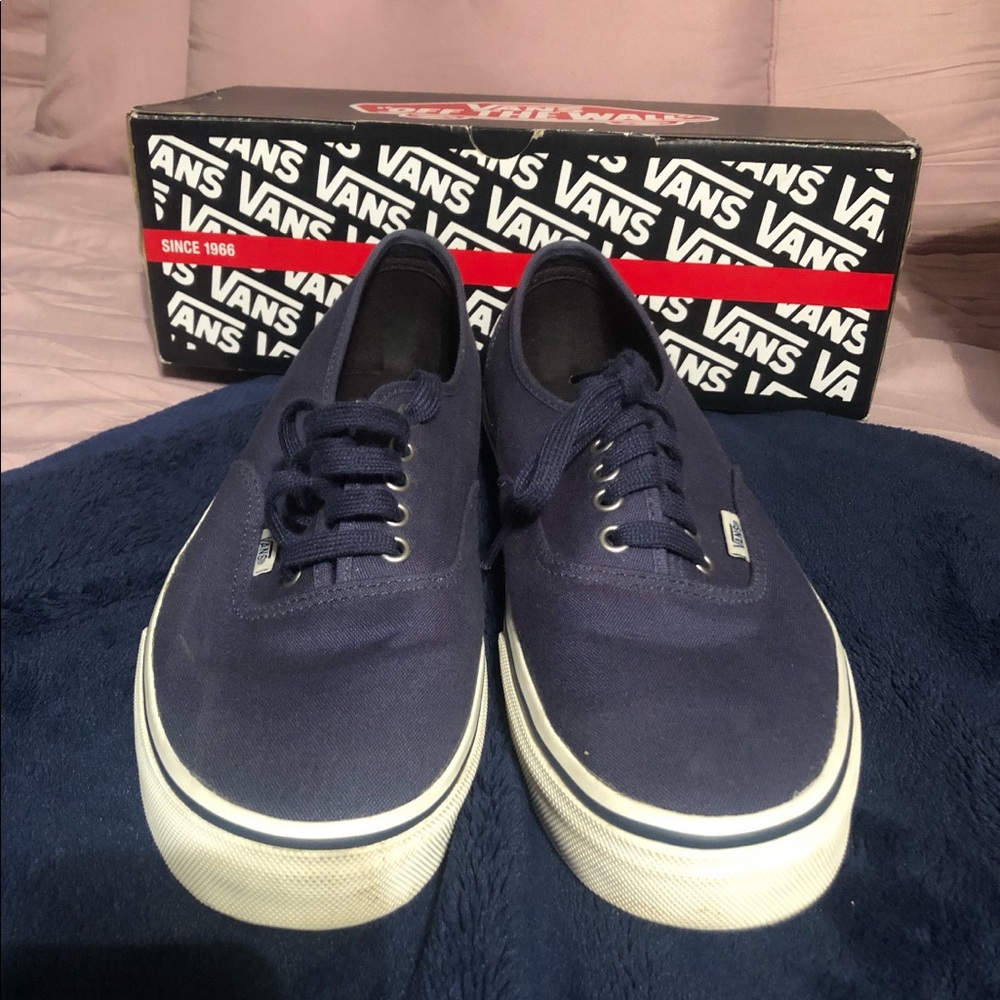 Size 10 navy/marshmallow vans